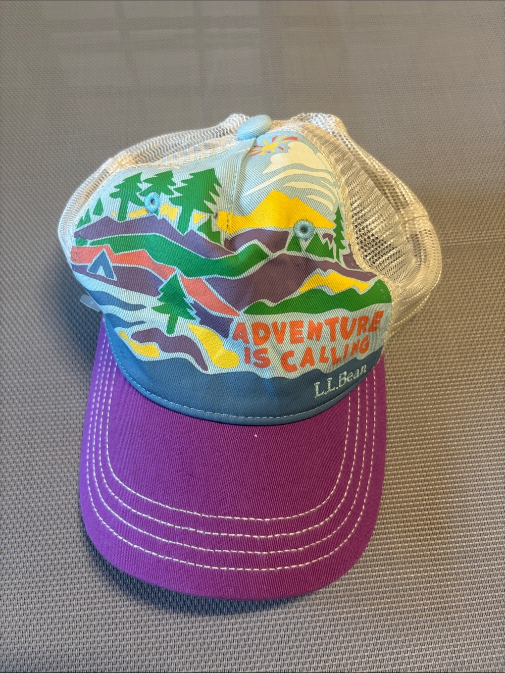 L.L. Bean Purple & Multicolor Kids Adventure Trucker Hat